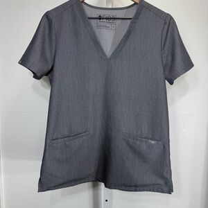 Figs‎ Womens Graphite Gray Three Pocket Casma Scrub Top Size Small